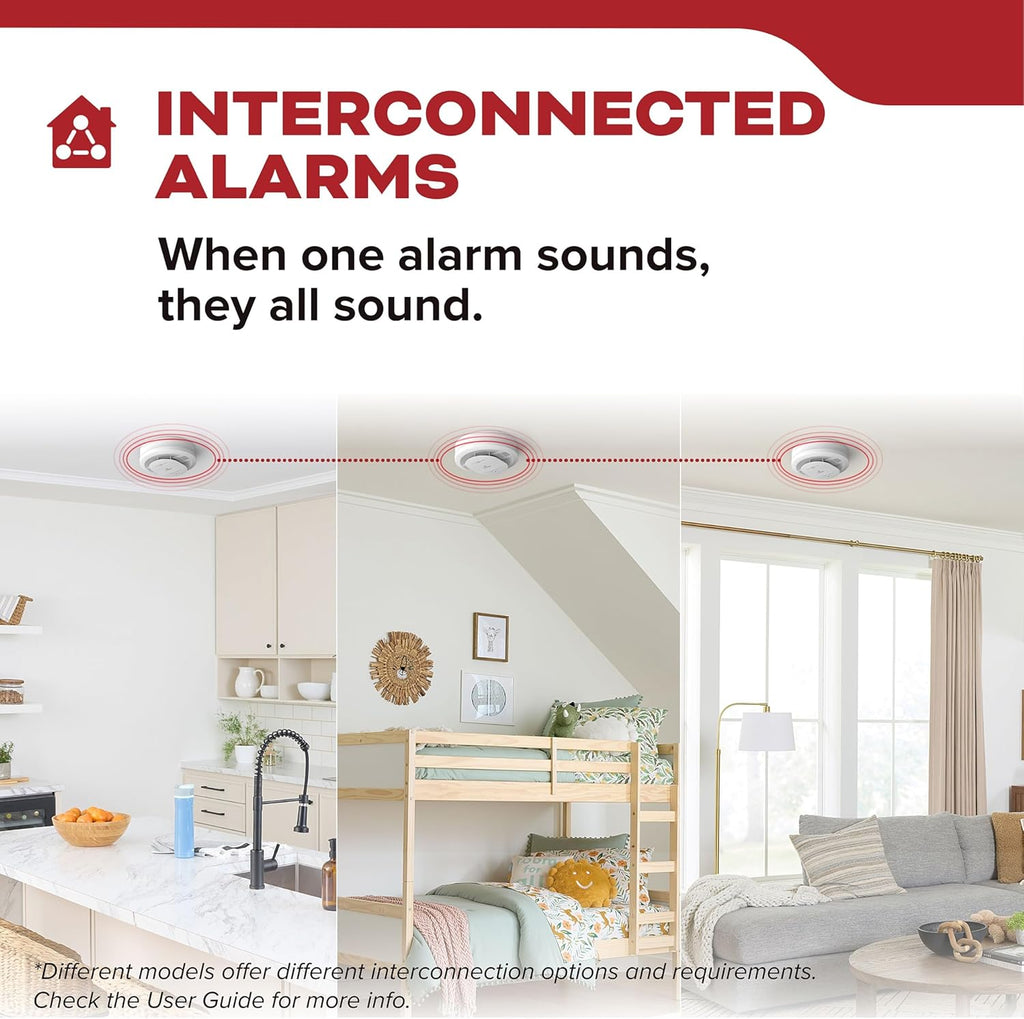 Kidde Hardwired Smoke Detector for Home, 10-Year Battery Backup, Interconnectable, Voice Alerts, 3-Pack