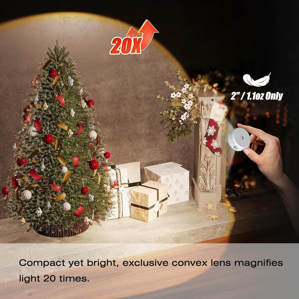 2" Rechargeable Mini Puck Lights w/Lanyard, Renter Friendly Magnetic Stick On Battery Operated Lights, Wireless Motion Sensor Light Indoor for Closet, Wall, Shelves, Kitchen, Locker - 1Pack/White