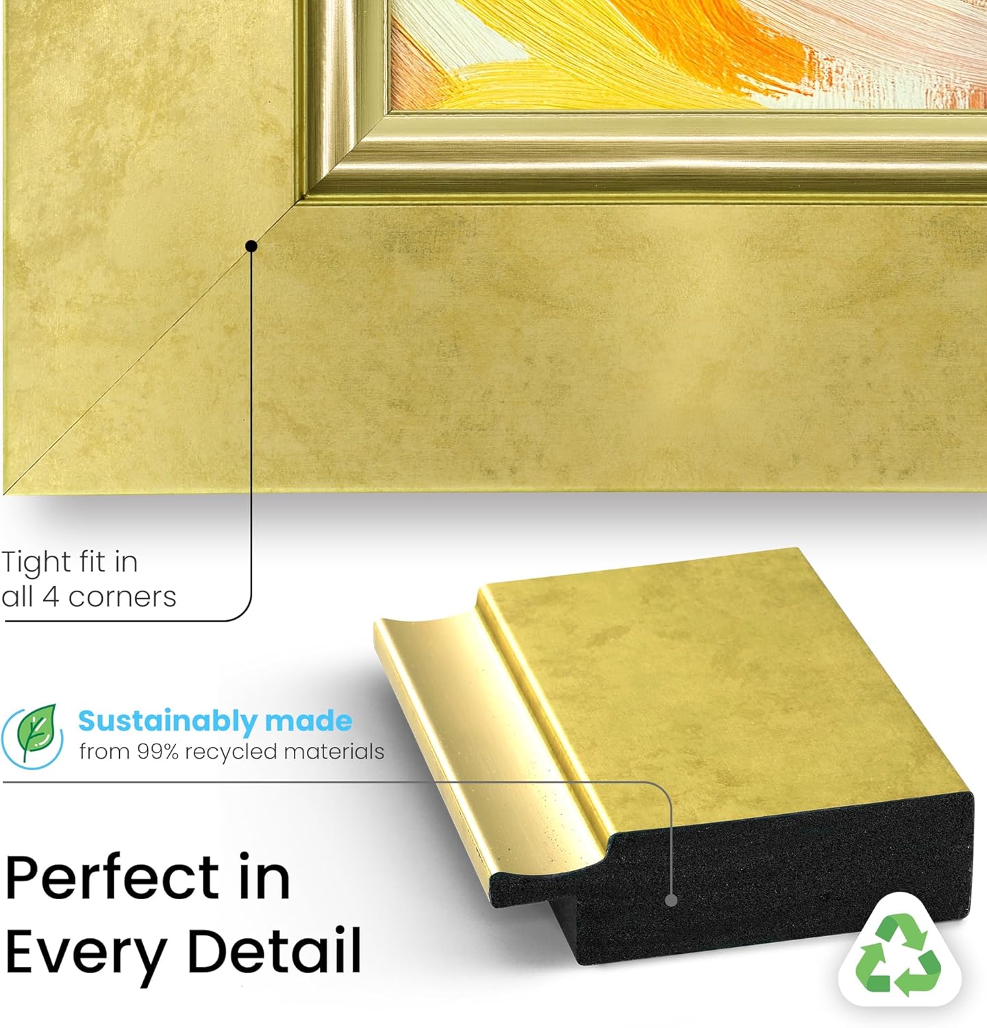 Contemporary Gold 55" Premiere Deco TV Frame - Compatible ONLY with Samsung The Frame TVs (Fits 2021-2025, LS03A, LS03B, LS03C, LS03D, LS03FA)