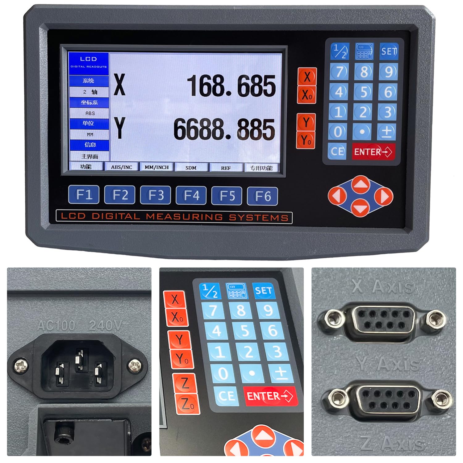 2/3 Axis Digital Readout and TTL Precision Linear Glass Scale DRO Encoder for Milling Lathe. Note:Display&Scales Sold Separately,Pls Select The Size Options! (2 Axis LCD Digital Readout ONLY!)
