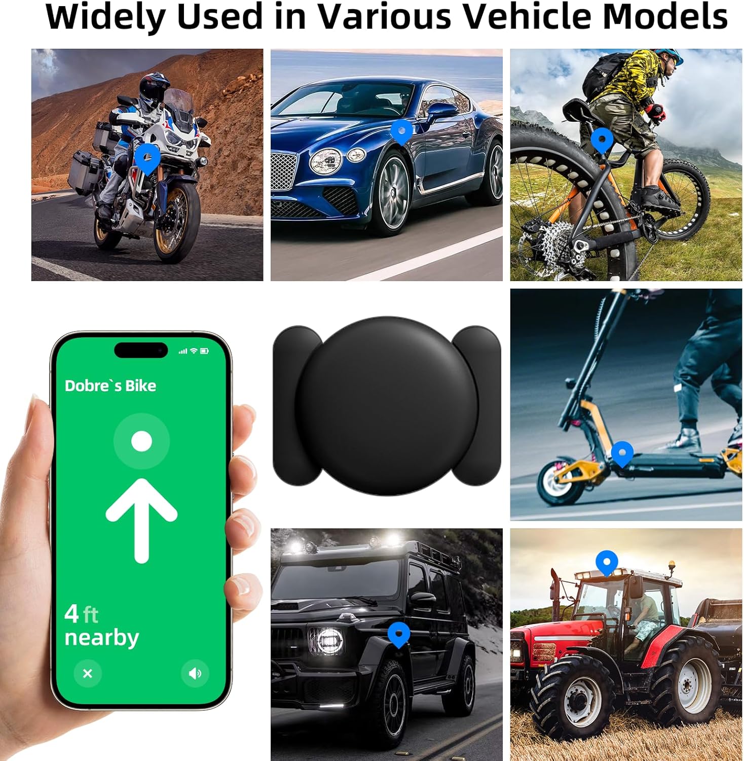 GPS Tracker for Vehicles, MINI Car Tracker Device Hidden for Vehicle, No Monthly Fee, Real-Time Tracker Device for Vehicles Work with Find My (iOS Only), Car Tracker with Magnetic Waterproof Case