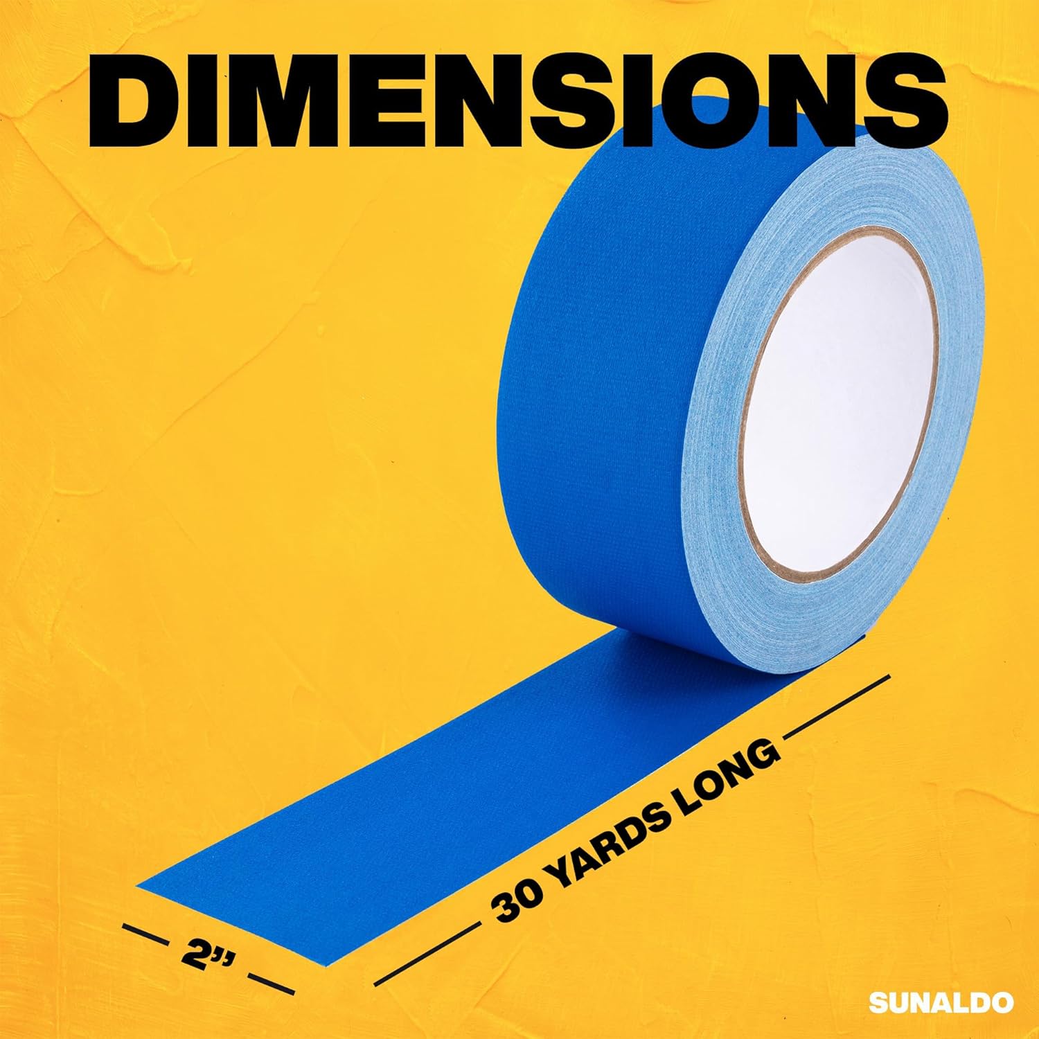 Gaffers Tape, Strong Hold, Easy to Rip, Residue-Free Professional Grade Floor Tape for Electrical Cords, Matte Finish, Non Reflective, Weather Resistant (1 Pack, Blue, 2" x 30 Yards)