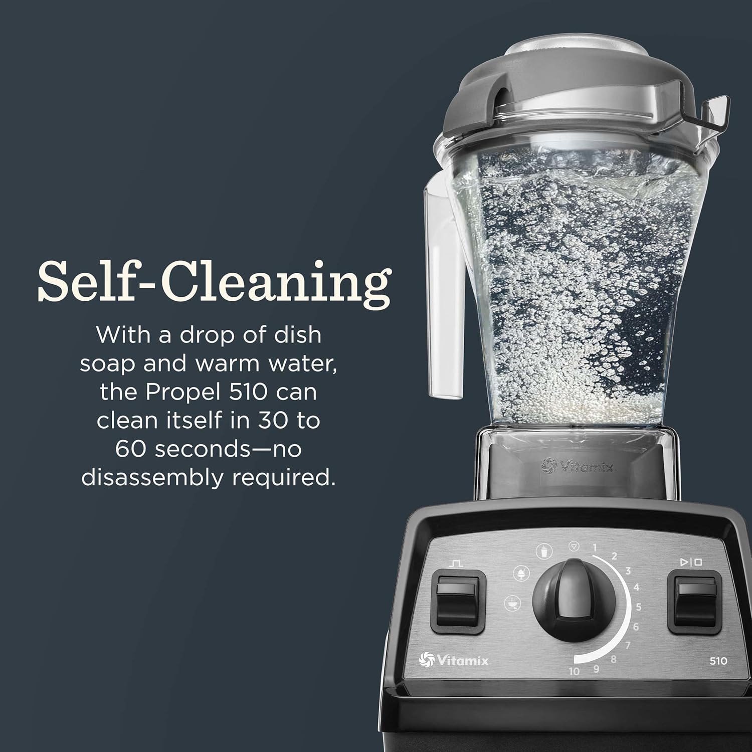 Vitamix Propel Series 510 Blender with Three Blending Programs, Professional-Grade Blender for Smoothies and More, Stainless-Steel Blades, Self-Cleaning Kitchen Appliance, 48 Oz Container, White