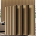 Wood Wall Panels, 45.3" x 23.6" Acoustic Panels for Wall and Ceiling, 3D Fluted Sound Absorbing Panel for Interior Wall Decor Noise Reduction (4Pcs-White Oak)