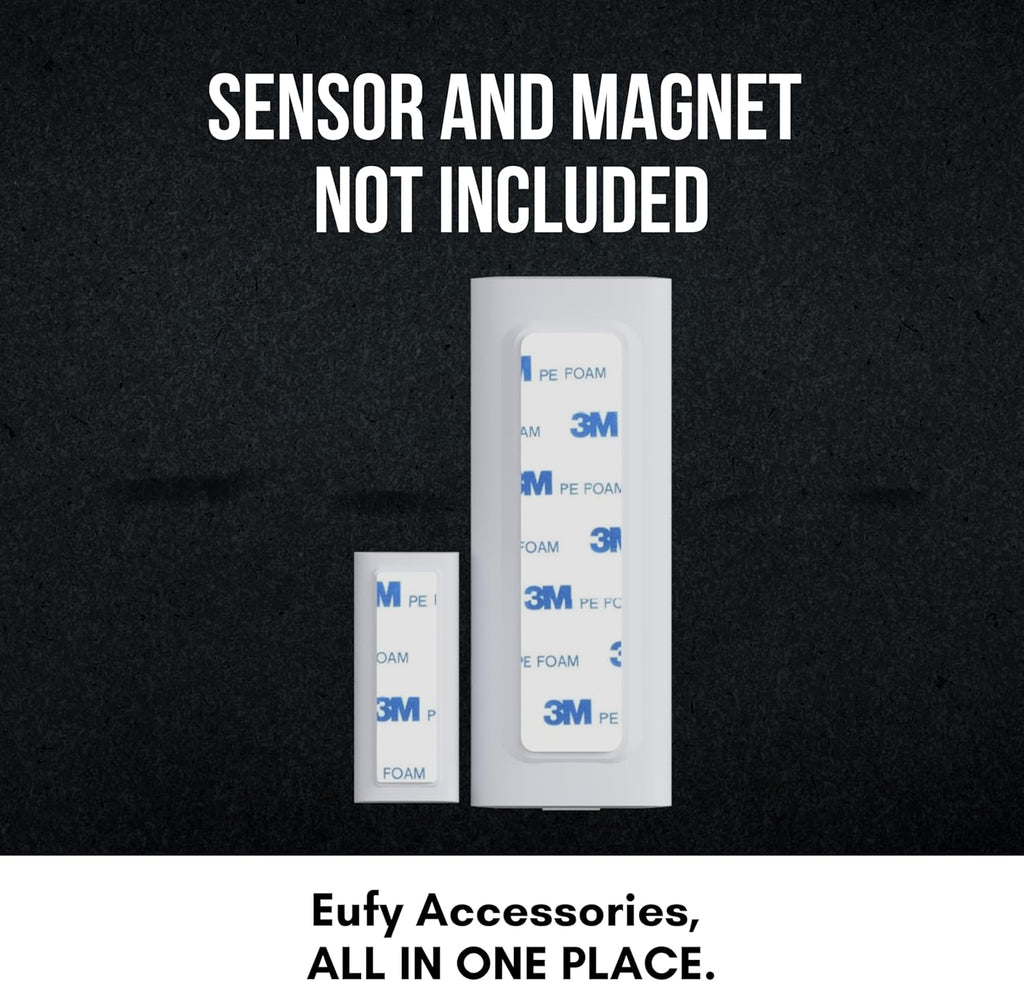Contact Sensor Adhesive - Compatible with EUFY Sensor | Mounting Tape Replacement Pads | Works with Door, Window, Wall Alarm Sensors | Easy Mount, Peel and Stick (10 Pack - Small and Large)