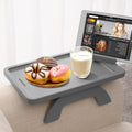 SINWANT Couch Armrest Table,Bamboo Couch Arm Table 360° Phone Holder,Foldable Sofa Arm Tray for Eating Drinking Snacks Remote on Chair Armrest