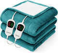 Homemate Electric Heated Blanket Queen - 84"x90" Heating Bed Blankets Throw with 10 Heating Levels 8 Hours Auto Off Fast Heating Over-Heated Protection Ultra Soft Warm Flannel ETL Certified