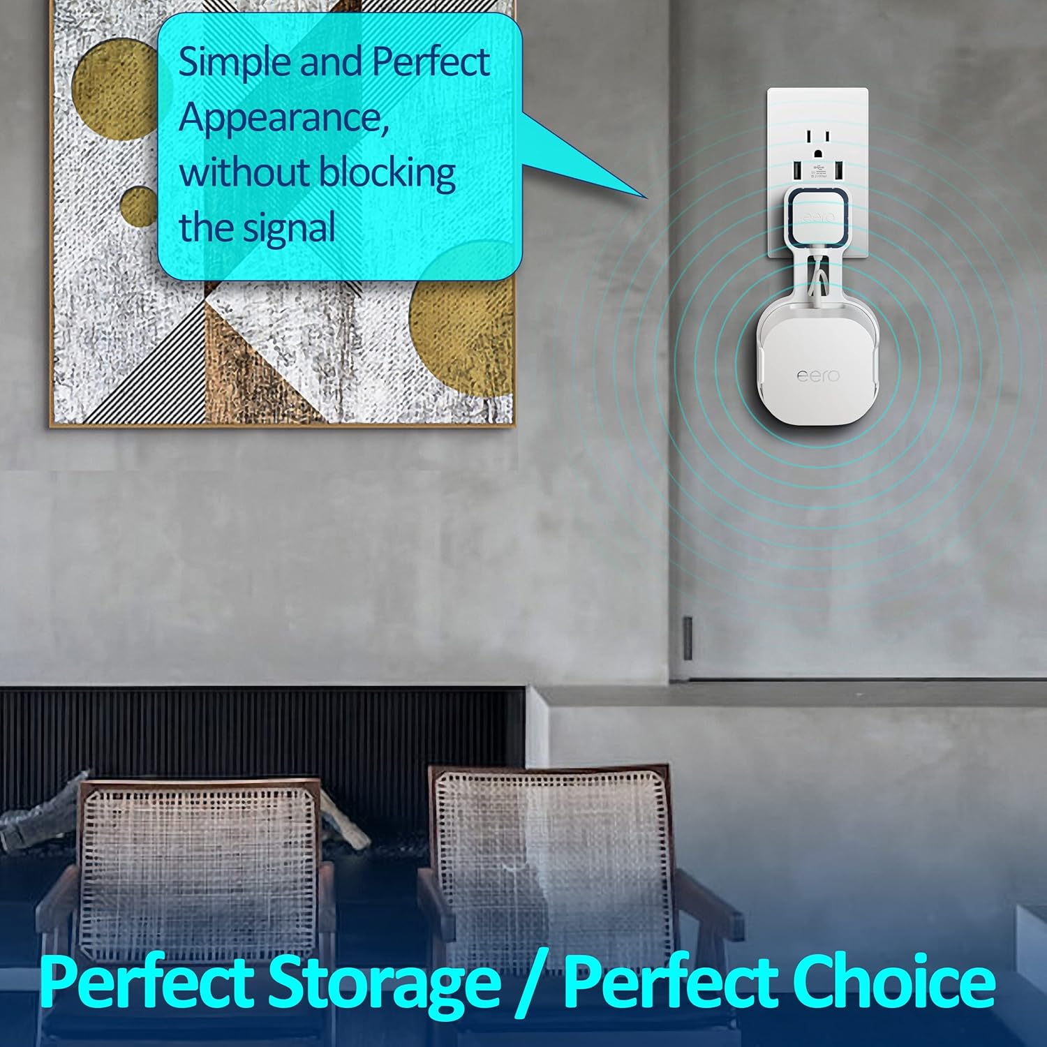 Wall Mount Holder for EERO 6+ Mesh WiFi System, Space Saving Outlet Wall Mount Bracket for EERO 6+ Router with Cord Management and Easily Moved(2 Pack)
