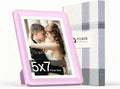 Pink 5x7 Picture Frame with Acrylic Front, ABS Frame for 5x7 or 4x6 Photos, Shatterproof UV-Resistant Tabletop Photo Frame, Vertical/Horizontal Display for Home Décor
