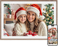 Frameo 10.1" Digital Picture Frame, Smart WiFi Digital Photo Frame with 1280x800 HD IPS Touch Screen 32GB Storage Auto-Rotate Wall Mounted, Share Photos/Videos Remotely(Brown&White)