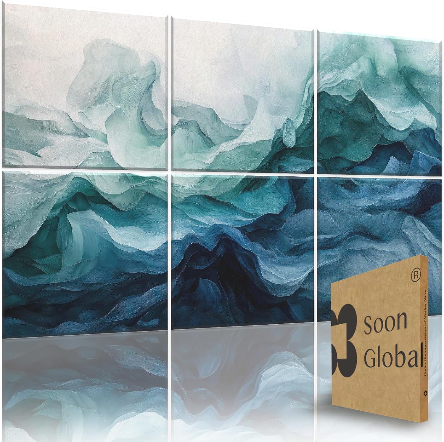 Acoustical Wall Panels, 72 X 48 Inches Art Acoustic Panels, Decorative Acoustic Panels, Acoustic Wall Panels, Sound Absorbing Wall Art, Aqua Dreams
