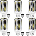 35W 6 pack LED Corn Light Bulb,(300W Equivalent ) Commercial Grade Daylight 5000K E26/E39 5000LM Medium Mogul Base LED Lamp,Large Area Lights For Outdoor Indoor Garage Warehouse Factory Bay Light