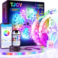 100ft Kids Bluetooth LED Strip Lights, Music Sync LED Light Strip RGB Color Changing Lighting with Penguin Style Remote, APP Control, Smart Lighting for Bedroom, TV, Room DIY (APP+Remote +Mic/50ftx2)