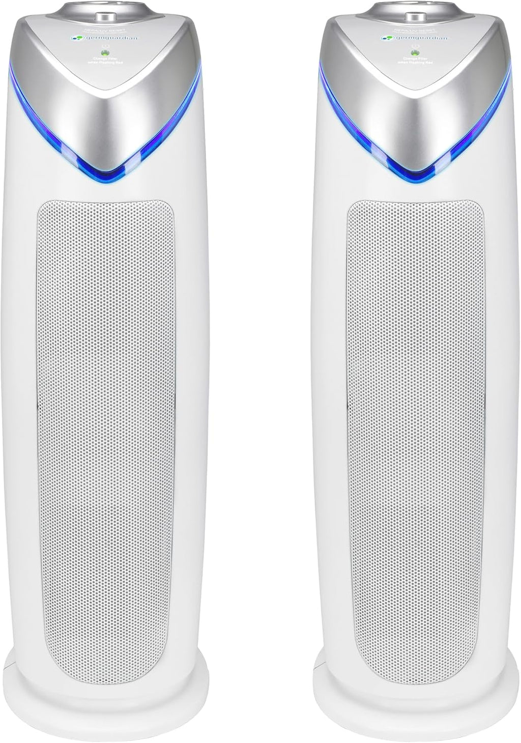 GermGuardian Air Purifier with HEPA 13 Filter, Removes 99.97% of Pollutants, Covers 743 Sq. Foot Room in 1 Hour, UV-C Light Helps Reduce Germs, 22 Inch, 2-Pack, White, AC4825W2PK