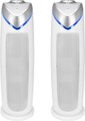 GermGuardian Air Purifier with HEPA 13 Filter, Removes 99.97% of Pollutants, Covers 743 Sq. Foot Room in 1 Hour, UV-C Light Helps Reduce Germs, 22 Inch, 2-Pack, White, AC4825W2PK