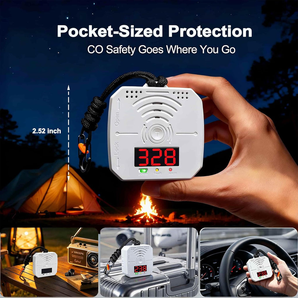Carbon Monoxide Detectors Portable Battery Operated co2 Detector Alarm for Home, Car, RV | Advanced Sensors, LCD/LED, Low Battery Warning | 85 Decibel Monoxide Alert