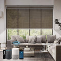 SmartWings Motorized Roller Shades 5% Openness Work with Homekit, Alexa SmartThings Google, Zigbee Motor Smart Blinds for Windows, Cordless Remote Window Shades, Rechargeable, Customized, Chocolate