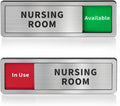Nursing Room Door Sign with Slider, Do Not Disturb Privacy Office Sign, In Use/Available Acrylic Sliding Indicator for Business Hospital Home, Brushed Silver 8" x 2.6"