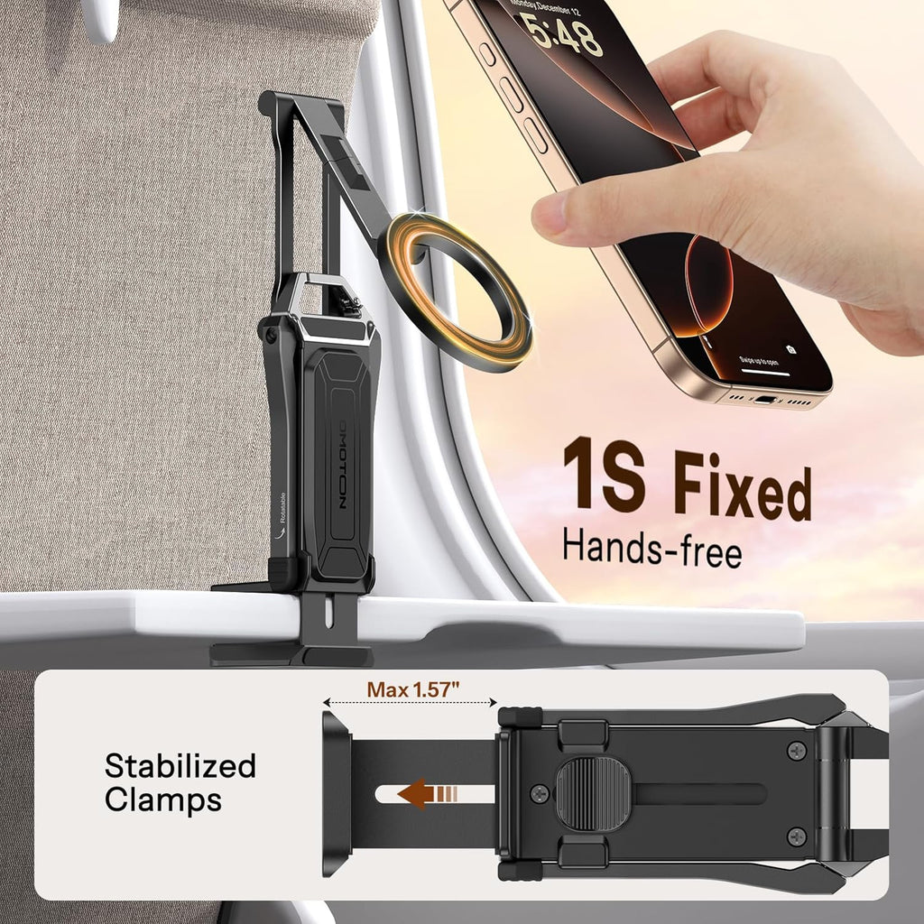 OMOTON 360°Rotating for MagSafe Tripod, New Upgrade with 1/4" Screw Arca, Adjustable Magnetic Phone Tripod for iPhone 17/16/15 Pro Max Air, Foldable Selfie Stick Fits Vlog, Gym, Travel Essentials