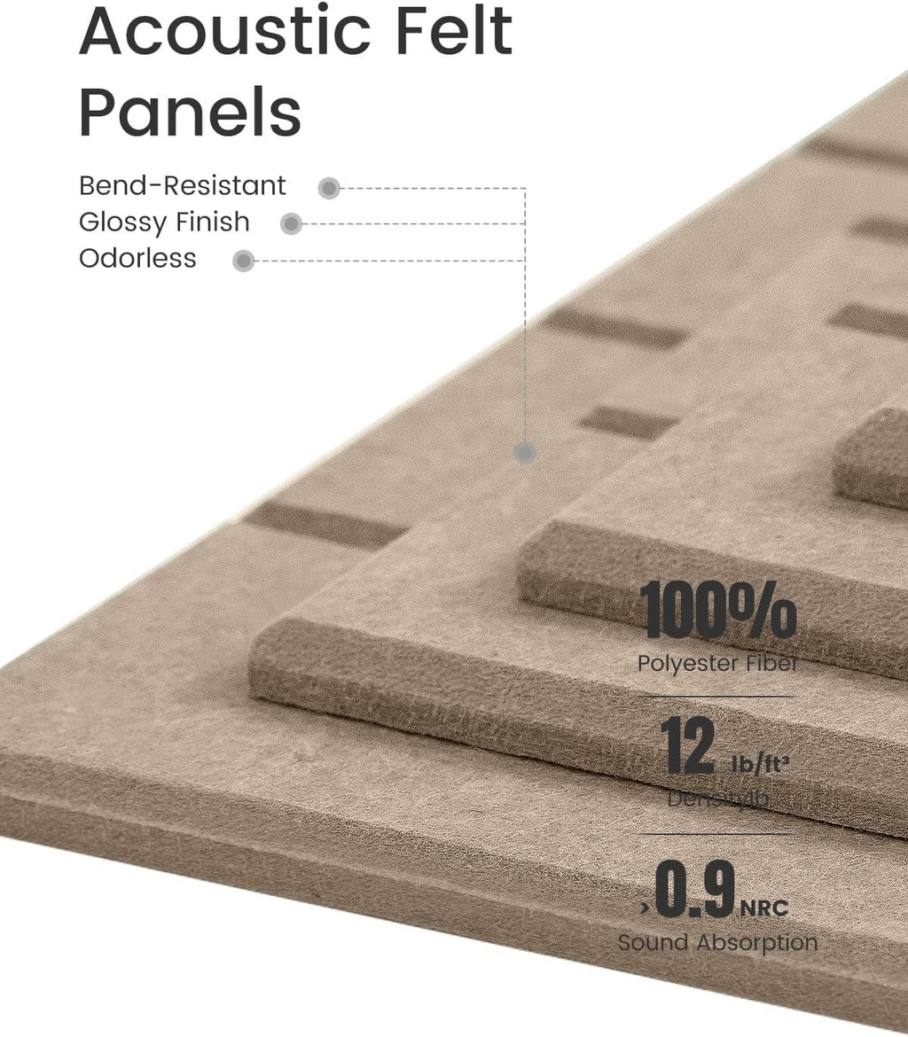 Large Felt Bulletin Board 36"x24" Cork Board Alternative - 6 Pack with 40 Safe Removable Adhesive Tabs, Cork Boards for Walls Felt Board for Home Office Classroom Pin Board-Taupe
