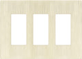 LIDER Brushed Finish Decorator Switch Cover, Screwless Wall Plate, Mid-Size 3-Gang 4.88" x 6.77", Unbreakable Polycarbonate Thermoplastic, UL Listed, LSWP-33M-BLA, Brushed Light Almond