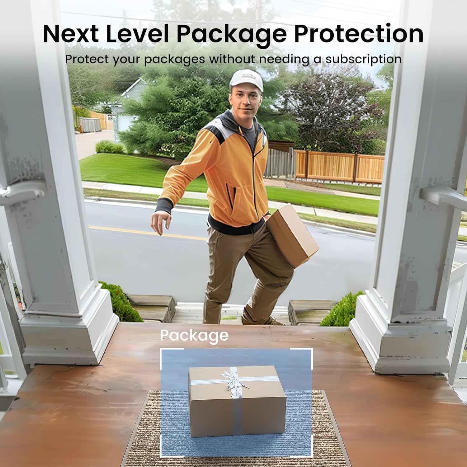 aosu Doorbell Camera Wireless- Head-to-Toe View, Intelligent Package Detection, 2.4GHz WiFi Video Doorbell with Chime, Support Local Storage,Smart Human Detection, Works with Alexa &Google Assistant