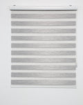 Shadesu Custom Size Zebra Blinds for Windows, 92" W x 72 H, Grey, Dual Layer Free-Stop Zebra Shades, Light Control for Day and Night, Sheer Blinds for Indoor Windows, Bedroom, Kitchen