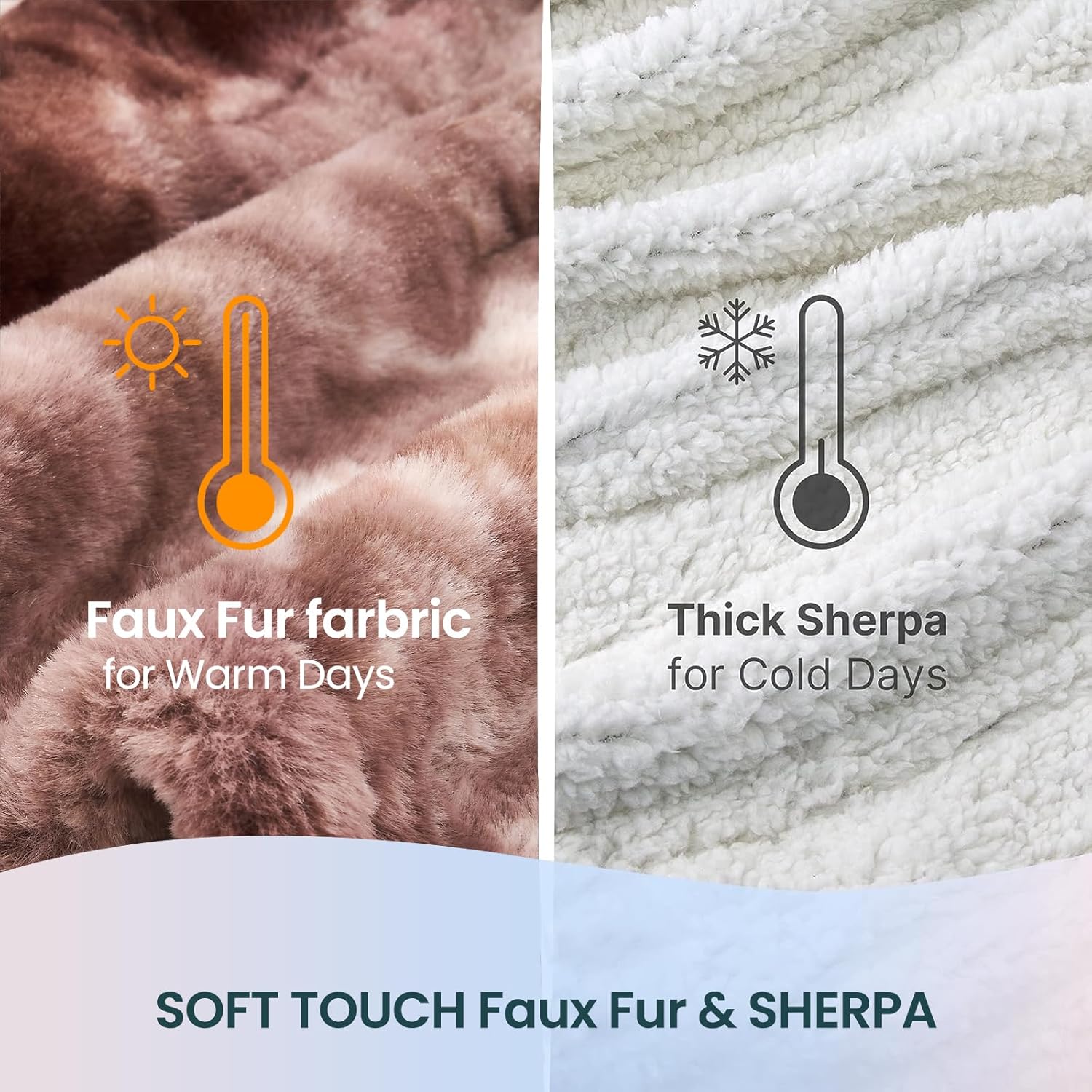 Electric Heated Twin Blanket 62"x84",Luxury White Coffee Faux Rabbit Fur Electric Blanket,Fast Heating Soft Fluffy Thick Electric Blanket with 6 Heating Levels & 12H Auto Off
