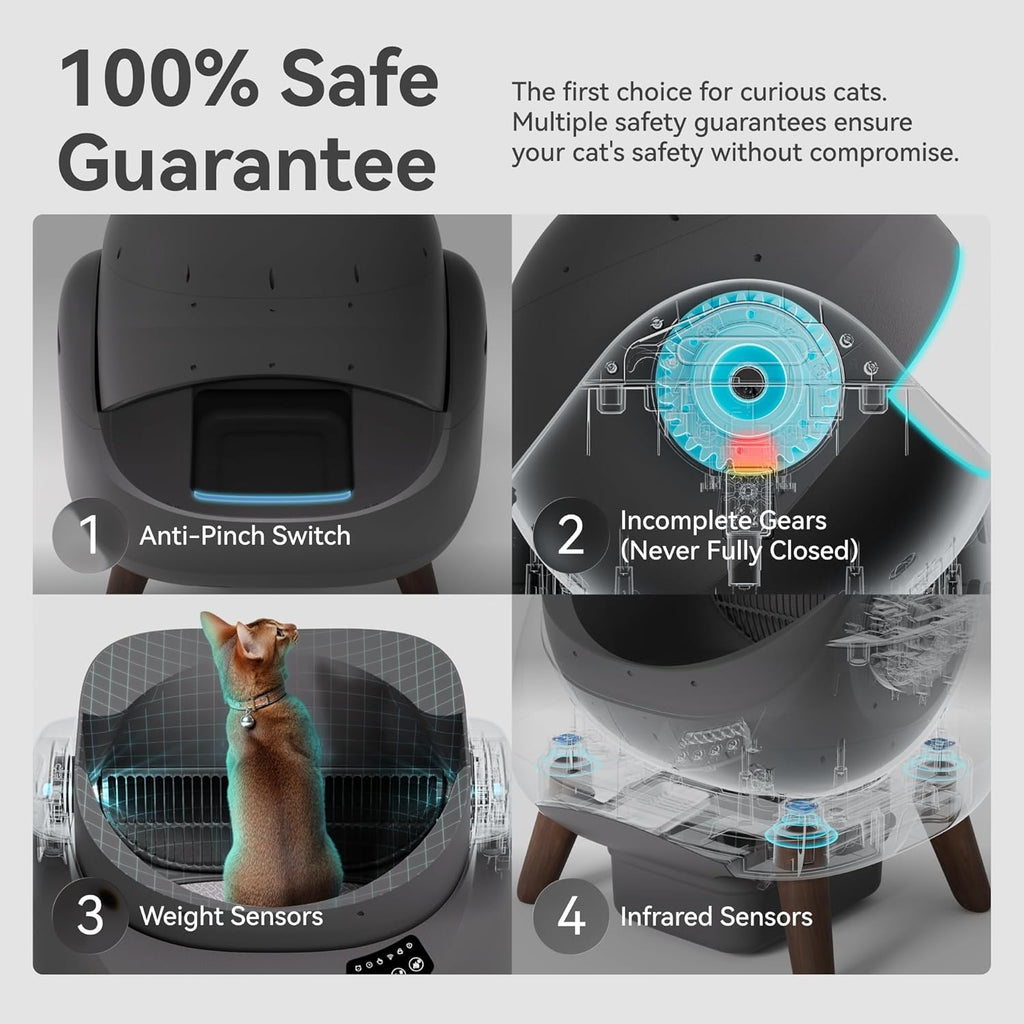 CATLINK Self Cleaning Cat Litter Box Open-X, 5G & 2.4G WiFi, Safe Anti-Pinch Automatic Litter Box Open Top, AI Waste Analysis Health Monitor for Multi-Cat Recognition, App Control, Odor Free