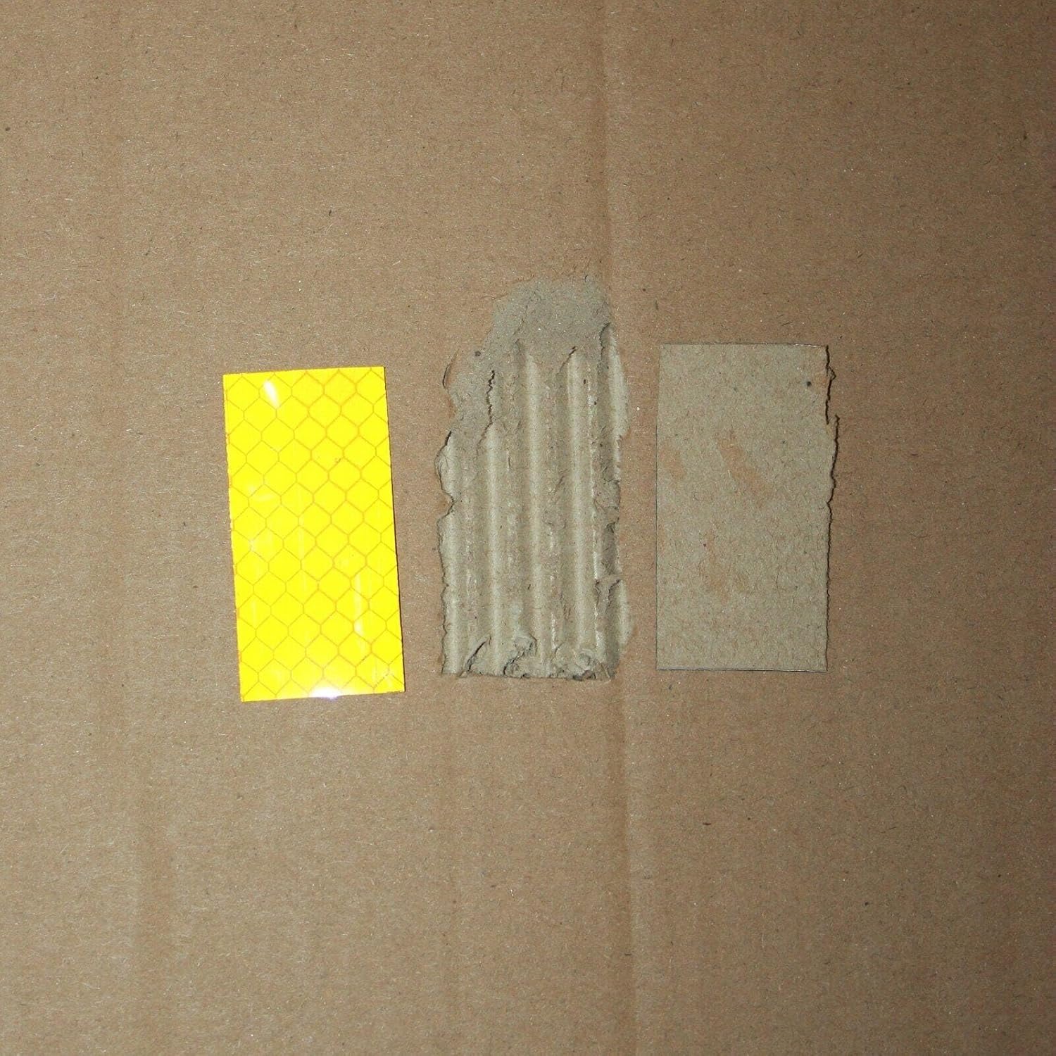 Non Fading Yellow Reflective Stickers 1 inch X 2 inch, Outdoor Waterproof High Visibility Warning Safety Adhesive Reflector Tape (50 Pcs)