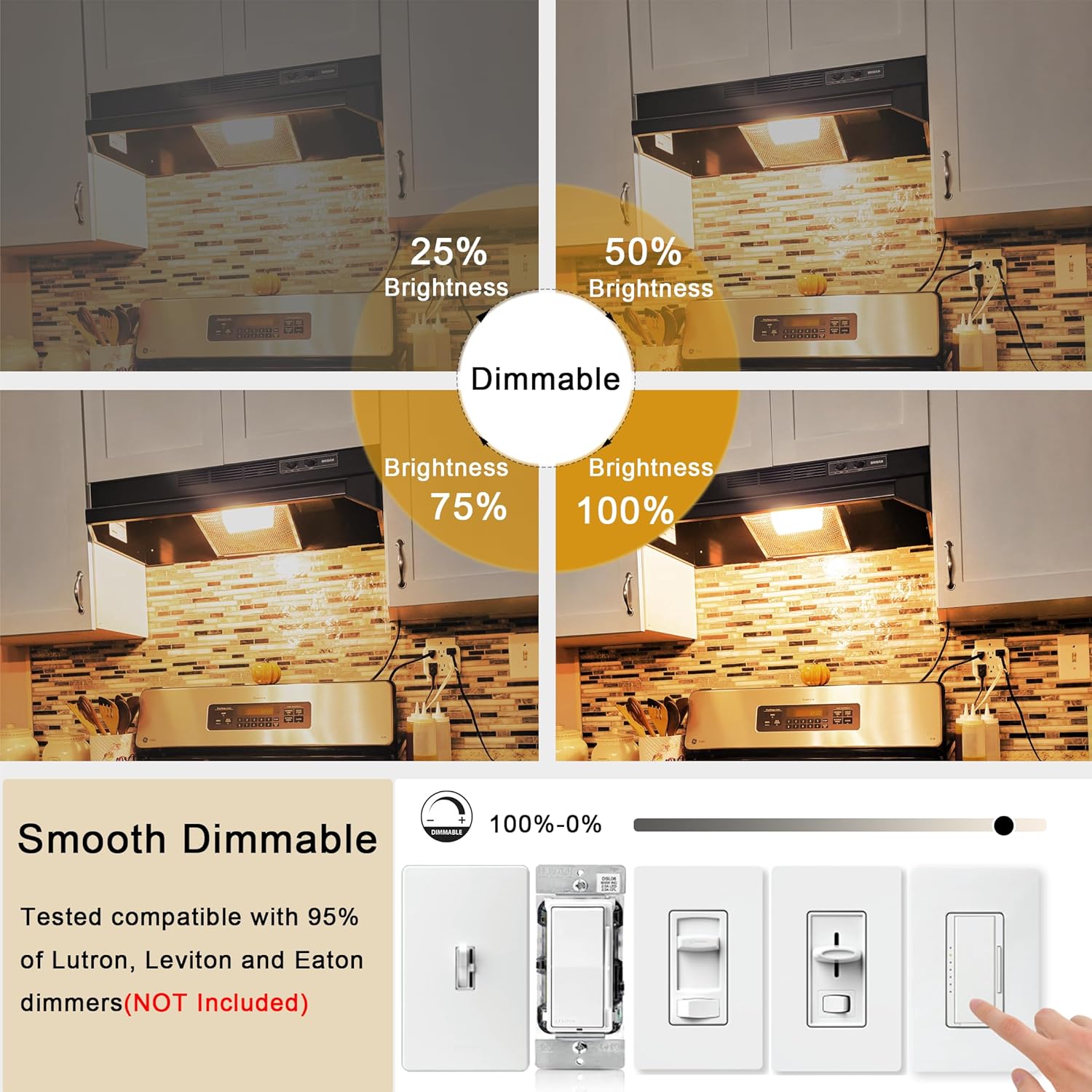 2.5 Inch E17 Intermediate Base LED Filament Bulb 360 Lumens, 2700K Soft White Dimmable Appliance Bulb AC 120V, UL Certified T8 Microwave Light Bulbs Under Hood for Refrigerator Stove 4Pack