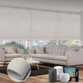 SmartWings Motorized 100% Blackout Shades Blinds, Custom Size, Cordless Window Shades with Rechargeable Battery, Work with Matter/Apple HomeKit, Alexa, Thread/Zigbee, Remote Optional, Essential Cream