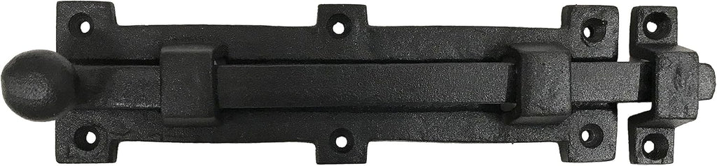 Antique style 8" Black Wrought Iron - Slide Door Bolt Latch - vintage iron - Decorative style 8 in door latch DS-04 (1)