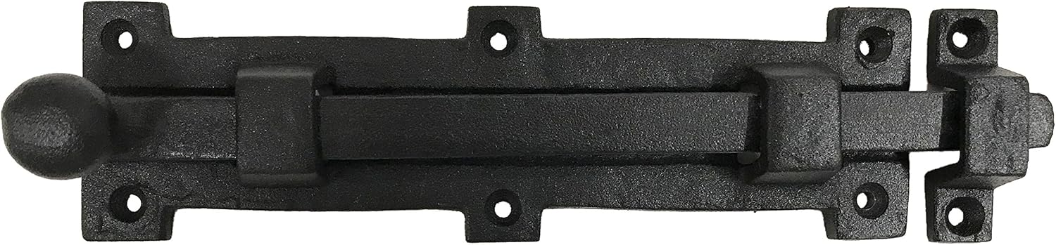 Antique style 8" Black Wrought Iron - Slide Door Bolt Latch - vintage iron - Decorative style 8 in door latch DS-04 (2)