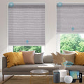 SmartWings Motorized Smart Roller Shades in Light Filtering, Electric Blinds with Remote for Windows Compatible with Alexa/Google Home/Homekit, Customized, Safari Translucent Rock Grey