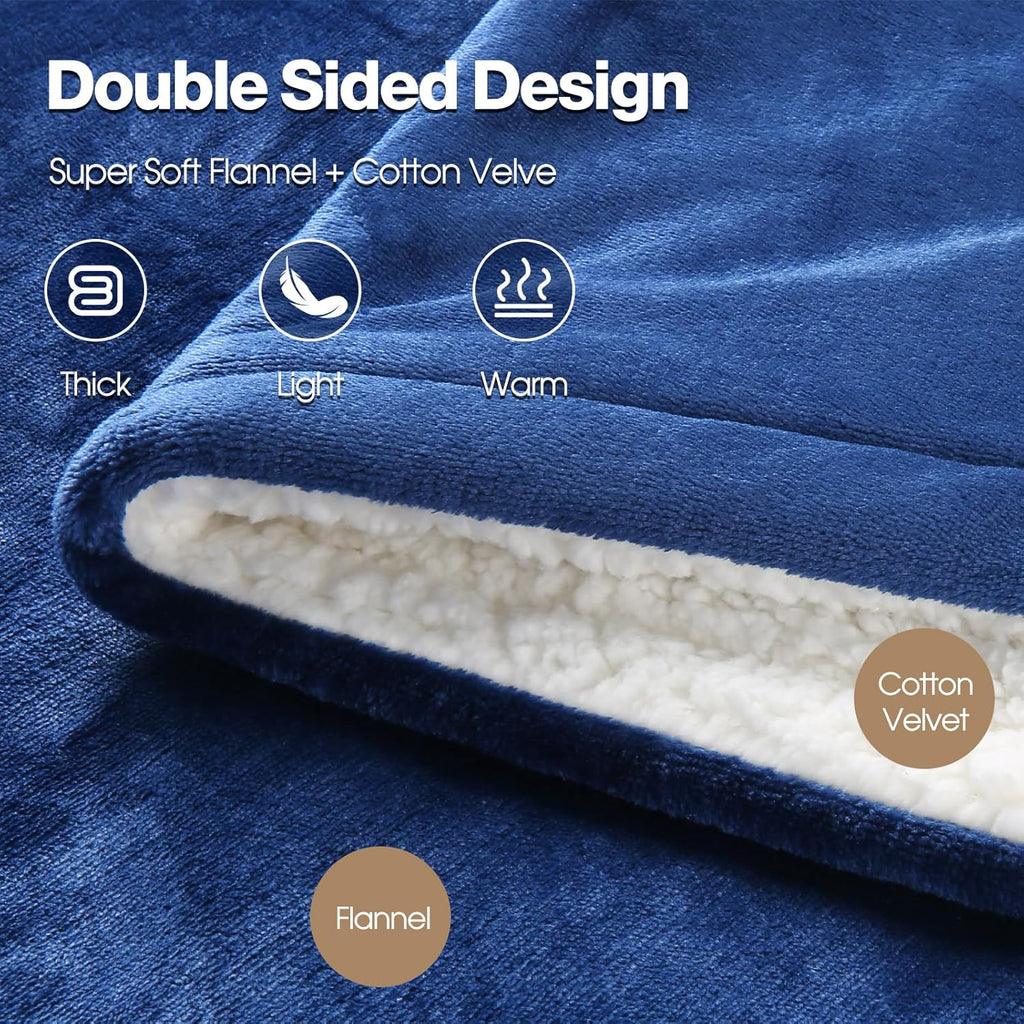 Heated Blanket Electric King Size 90"X100",Electric Blanket with 6 Heat Settings & 1-10 Hours Time Settings Auto-Off,Machine Washable Heating Blanket for Home and Office (Blue)