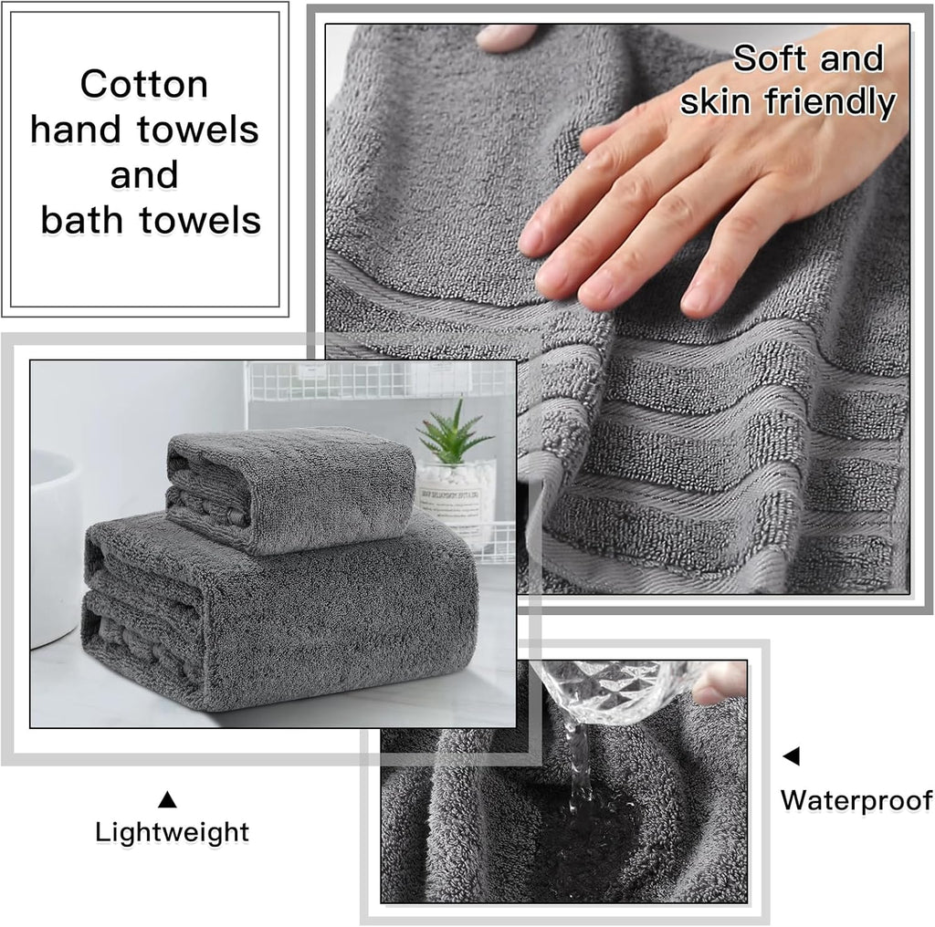 32PC Bathroom Accessory Set Bathroom Accessories Set Grey Bathroom Set, Shower Curtain Set, 2 Piece Bath Towel Set, 3PC Soap Dispenser, Toilet Brush & Trash Can