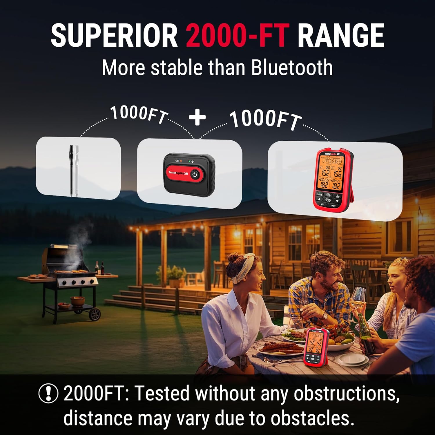 ThermoPro TempSpike 2000FT Wireless Meat Thermometer with 2 Ultra-Thin Meat Probe, Smart Meat Thermometer Digital Wireless for Rotisserie, Smoker, BBQ, Grill and Kitchen Cooking Thermometer