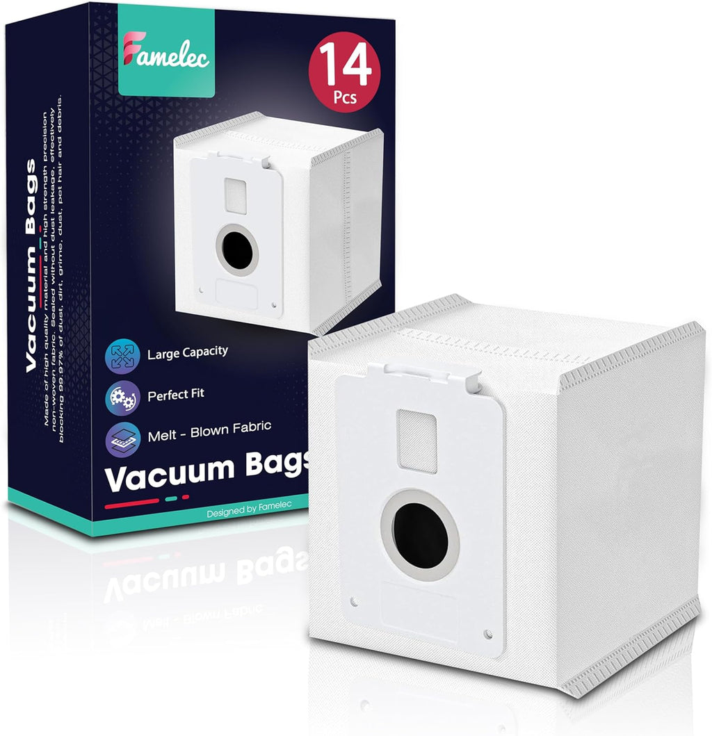 14 Pack Replacement Dust Bags for LG CordZero Vacuum, Compatible with A939KBGS, A938KBGS, A937KGMS, Melt-Blown Cloth, 2.5L Capacity