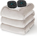 Bedsure Electric Blanket King Size - Dual Control Heated Blanket King Size, Fast Heating with 10 Time Settings & 10 Heat Settings, Warm Gift for Grandma (100x90 inches, Cream)