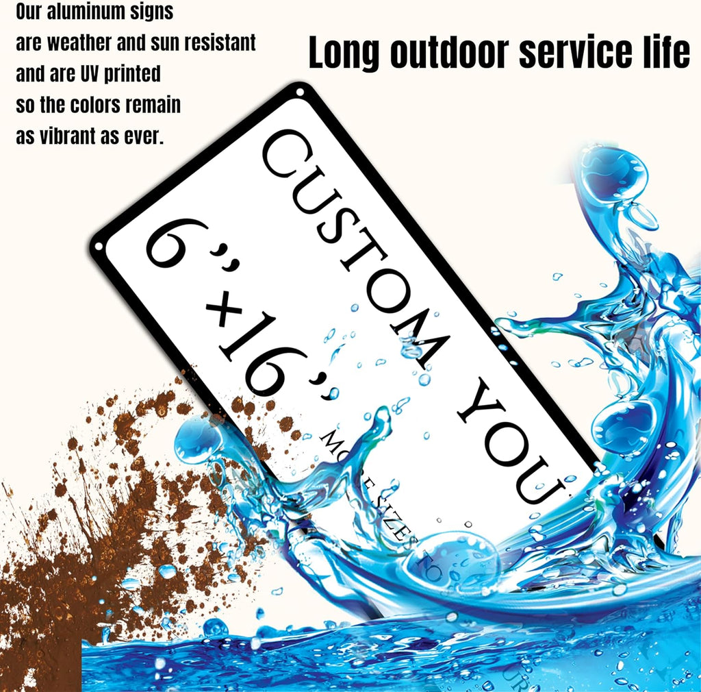 custom street sign,Custom Sign, Aluminum Weatherproof Metal Sign Multiple Sizes,indoor， Customize for Doorplates, nameplates, Business, Workplace, office, Home, Delivery Signs(6 * 16 Inch)