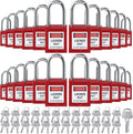 Landhoow 24 Set Lockout Tagout Locks and Keys Kit Loto Locks Different Safety Lock 2 Keys Per Lock Tag Out Padlocks for Electrical Lockout Tag Out Stations and Devices Kits (Red)