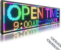 P10 Outdoor Led Sign 52”x14” RGB Full Color WiFi Programmable Bright LED Scrolling Message Display Board, Perfect Solution for Advertising