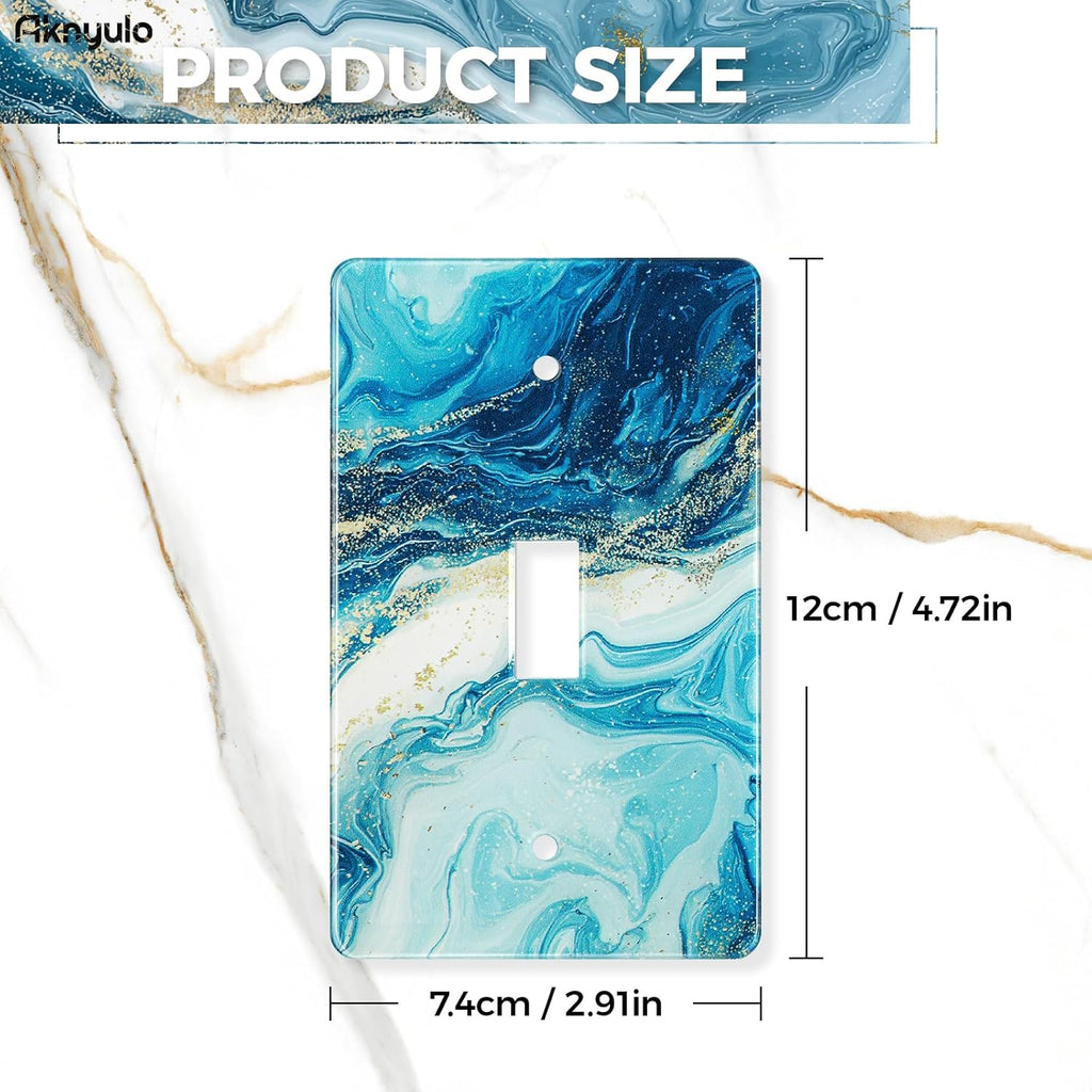 Elegant Marble Bedroom Acrylic Single Toggle Decor Light Switch Plate Cover Wall Plate Outlet Covers For Bedroom Kitchen Home Decorative