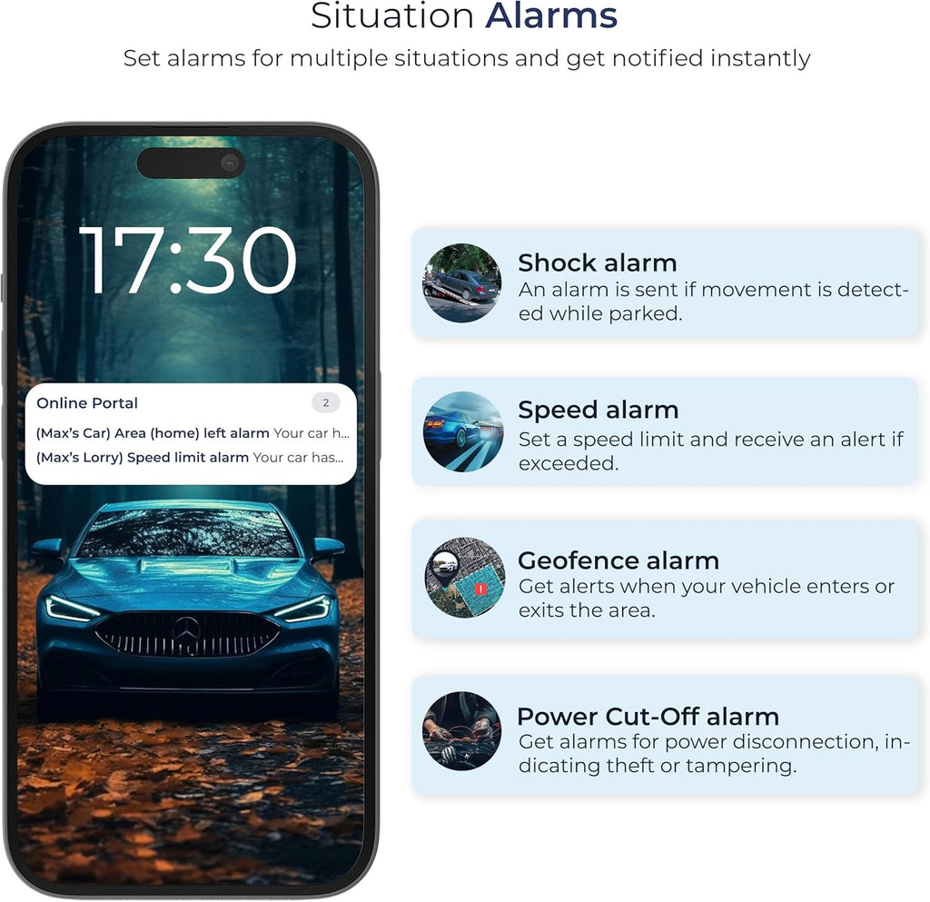 Salind 01 4G - Version 2026 - Wired GPS Real-Time Tracker (9-75V) - GPS Car Tracker Device with App Notification & Multiple Alarms - Vehicle Security for Car Motorcycles Vans - Subscription Required