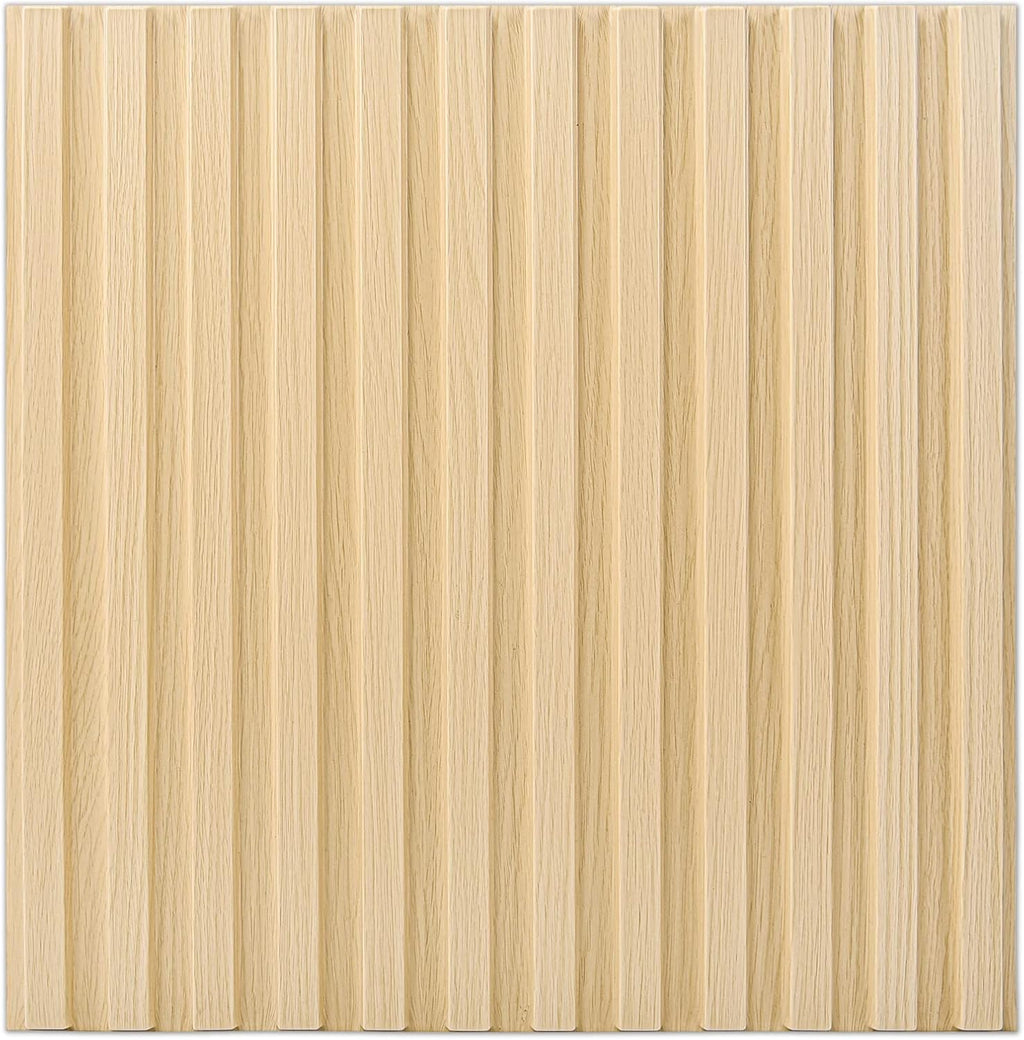 Art3d Slat Wall Panel, 3D Fluted Textured Panel 12-Tile 19.7 x 19.7in. - Oak