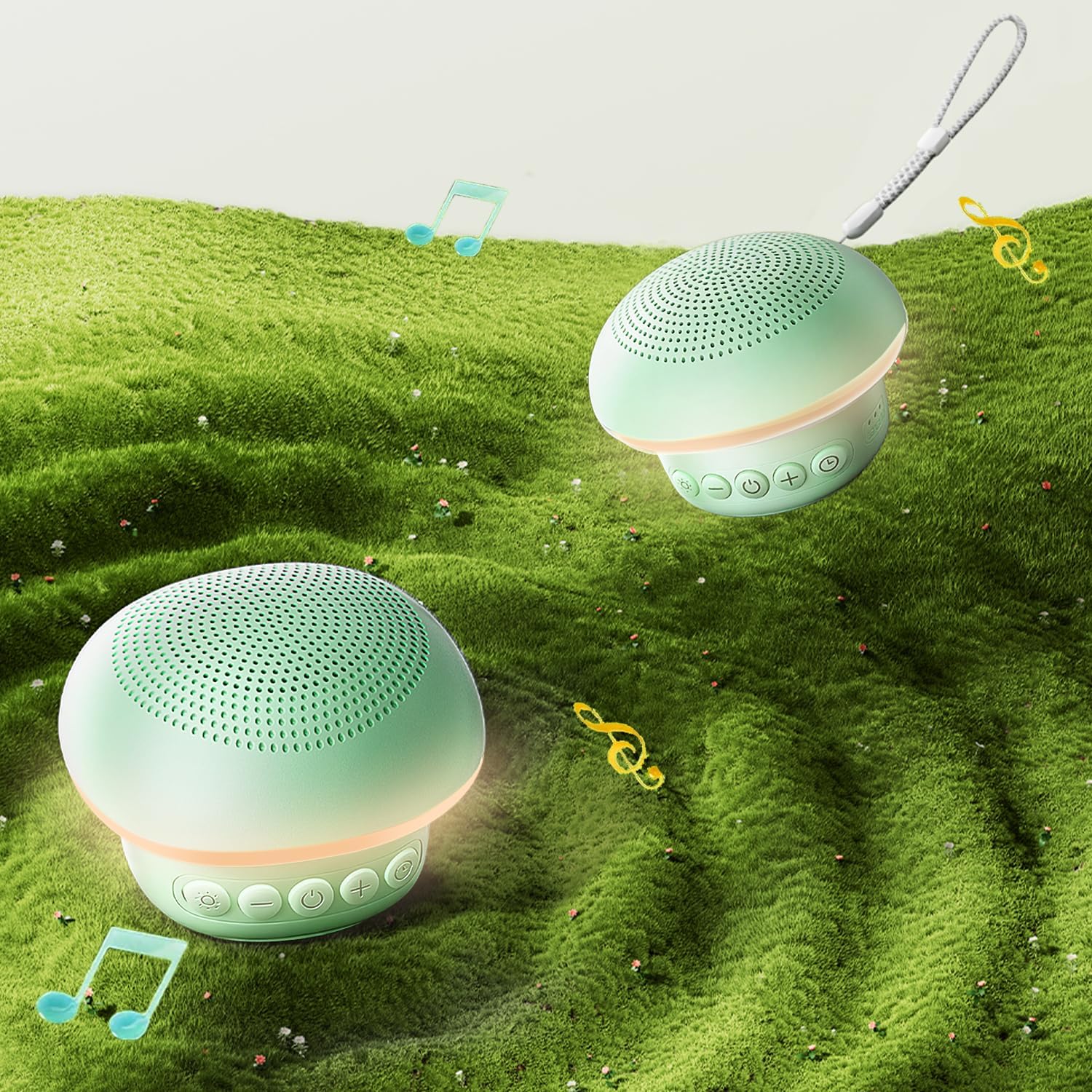 Portable White Noise Sound Machine with 20 Relaxing Sounds, 48H Playtime, 3 Timers & Night Lights, Memory, TF Card Mode & 10m Wireless Playback for Newborn Baby Gift, Adult, Mini for Home Sleep Office