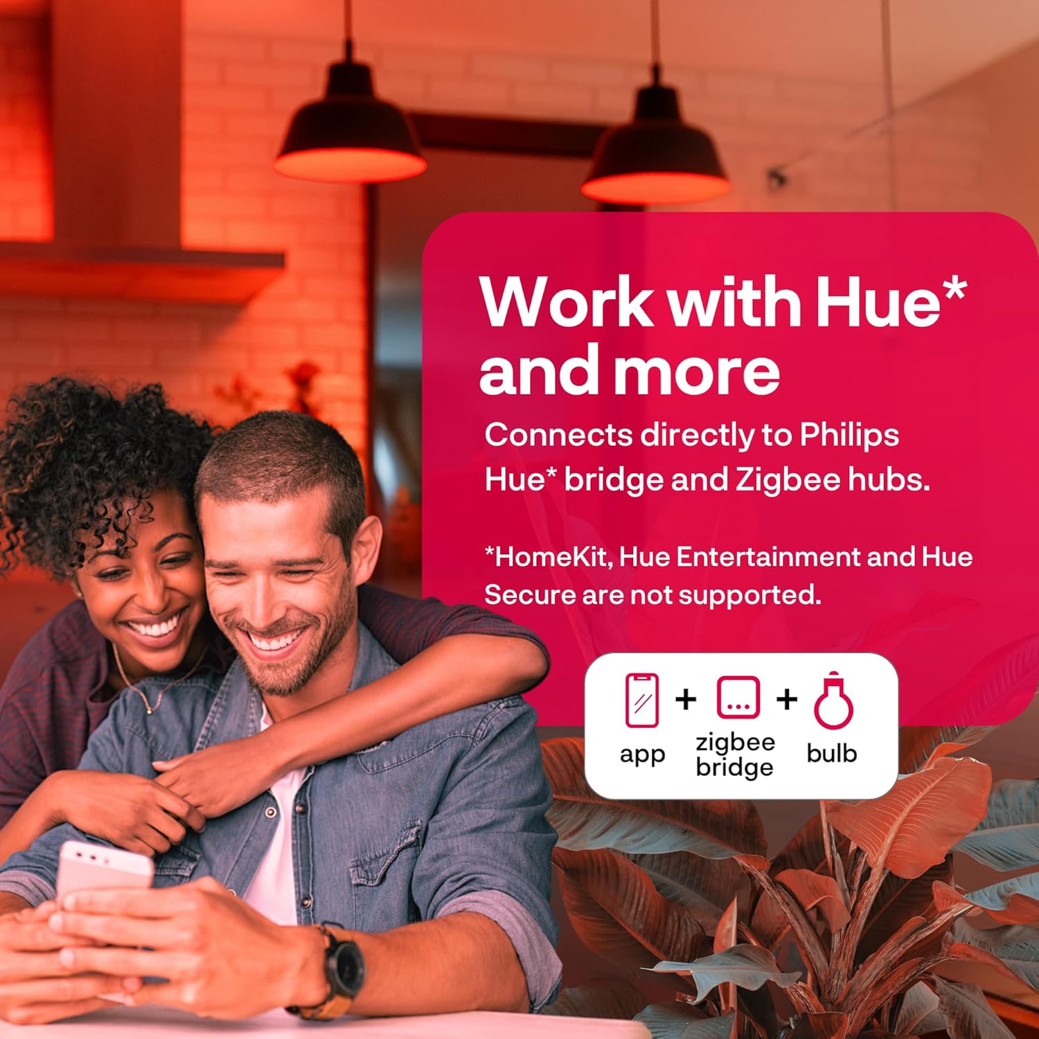 innr Zigbee A19 Smart Bulb, Works with Hue*, Alexa, SmartThings (Hub Required), White & Color, E26 LED Bulb, Color Changing Light Bulb, up to 16 Million Colors, Dimmable, 840 Lumen, 2-Pack