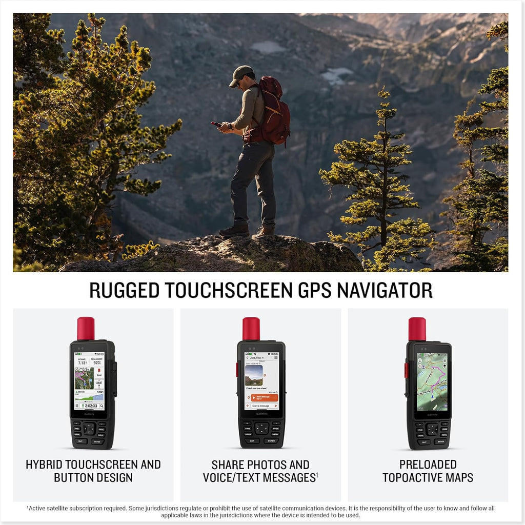 Garmin® GPSMAP® H1i Plus, Premium GPS Handheld Navigator with inReach® Plus Technology to Share Texts, Photos, Voice Memos and SOS Off-Grid, Touchscreen and Buttons, Long Battery Life, Preloaded Maps