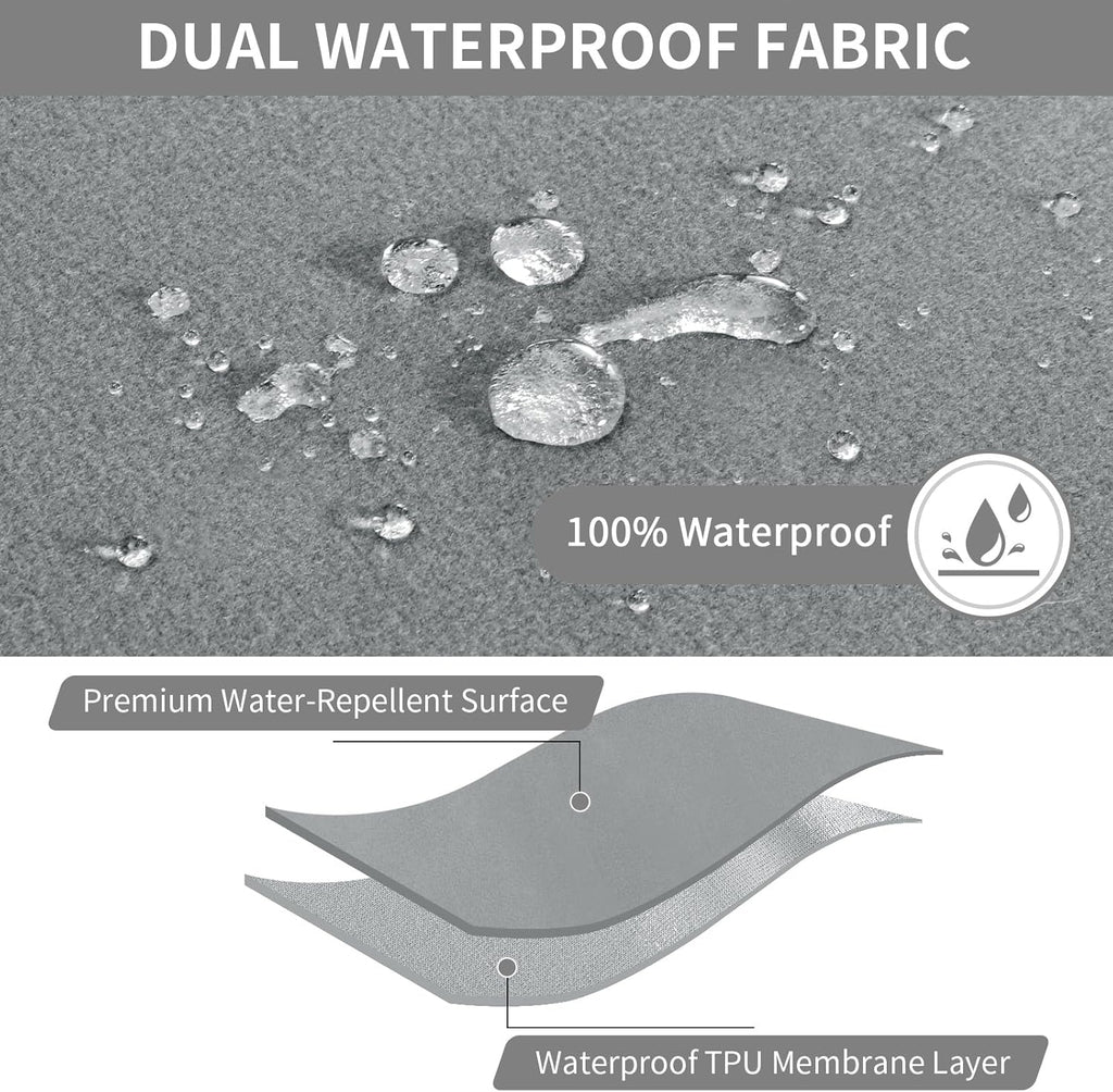 Easy-Going 100% Waterproof Recliner Cover Additional Seat Cover for Reclining Couch, Stretch Sofa Covers Washable Furniture Protector for Kids & Pets, 1 Seat, Light Gray
